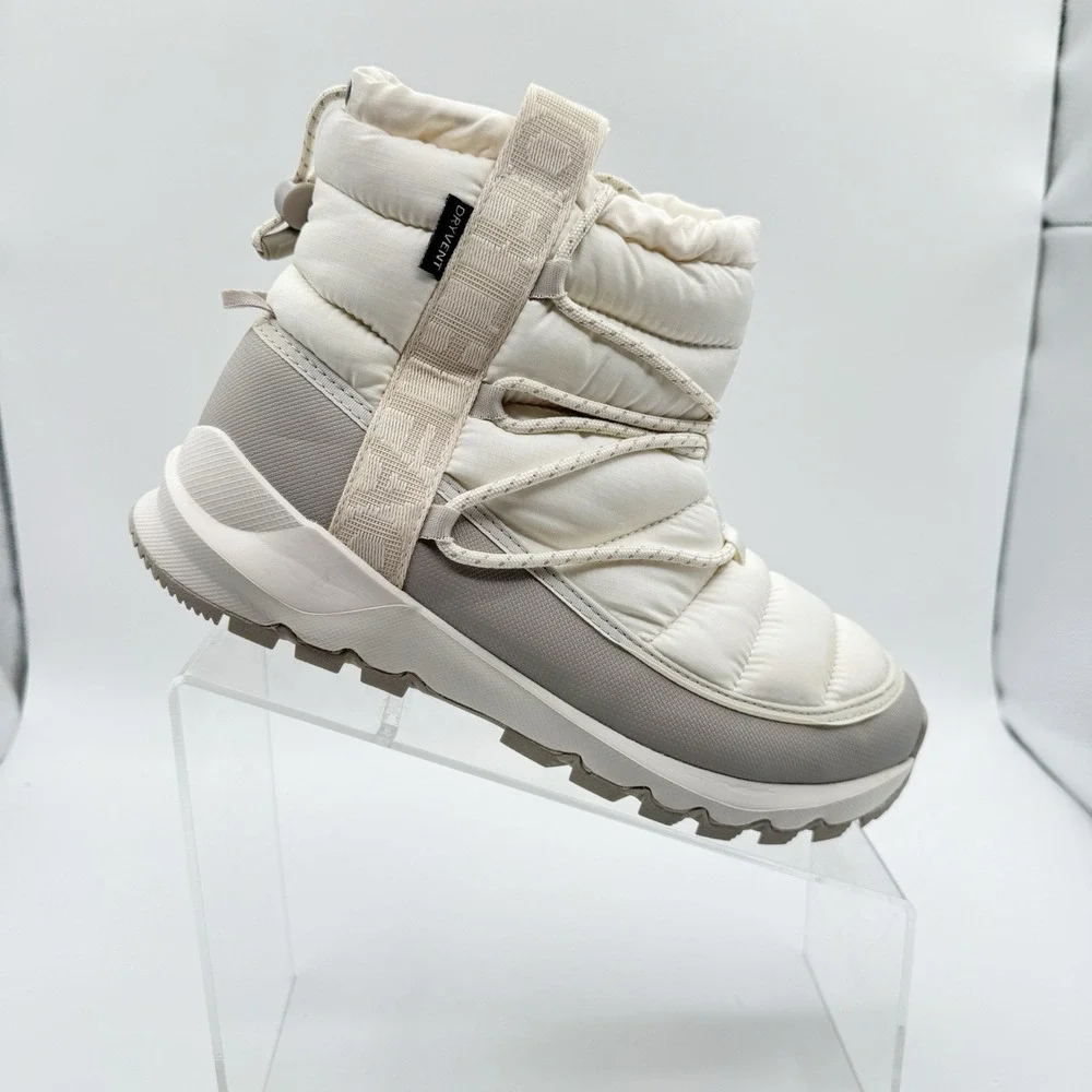 The North Face Thermoball Lace Up Boots White Grey Womens Size 7 Snow